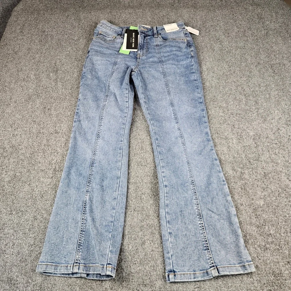 Marc New York High Rise‎ Flare Jeans Medium Wash Front Seam 8P NWT